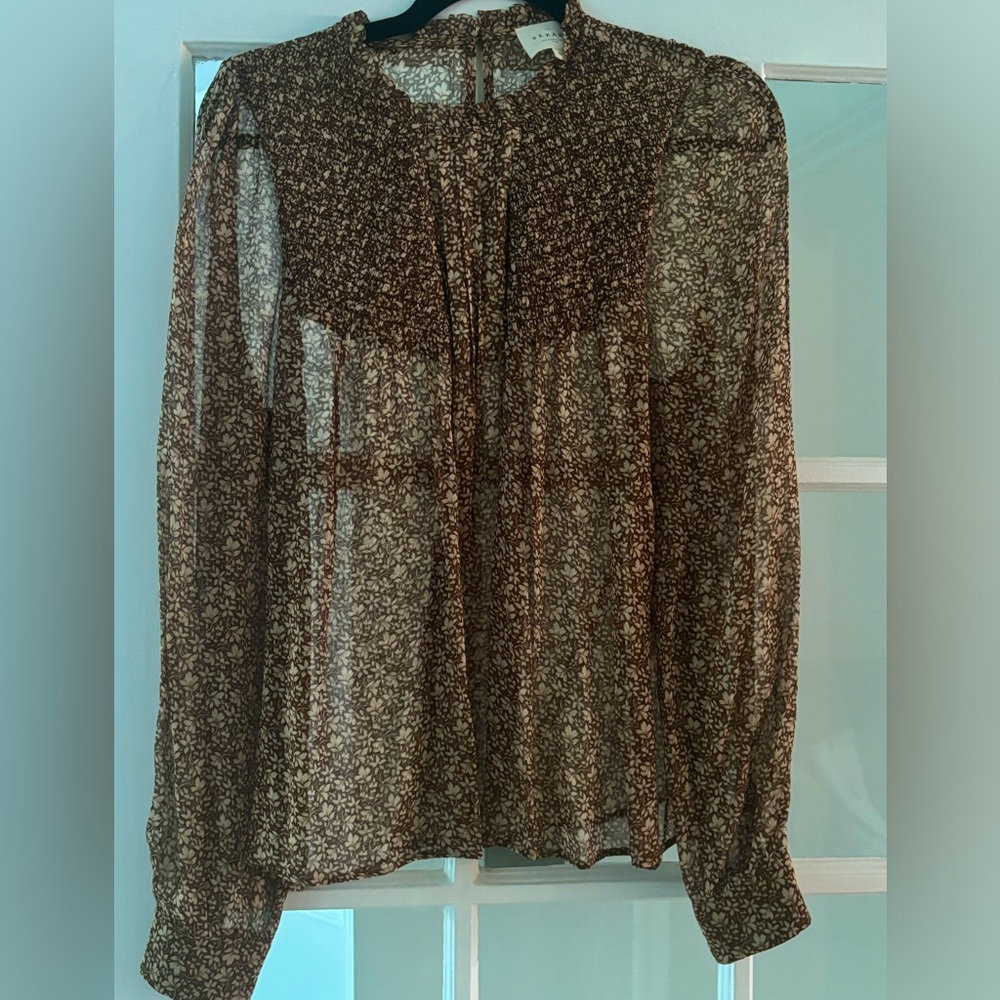 Sezane sheer floral blouse (Size 40)